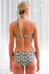 Bikini 4 Positions Réversible Cherie "Python Olive/Noir Solide"